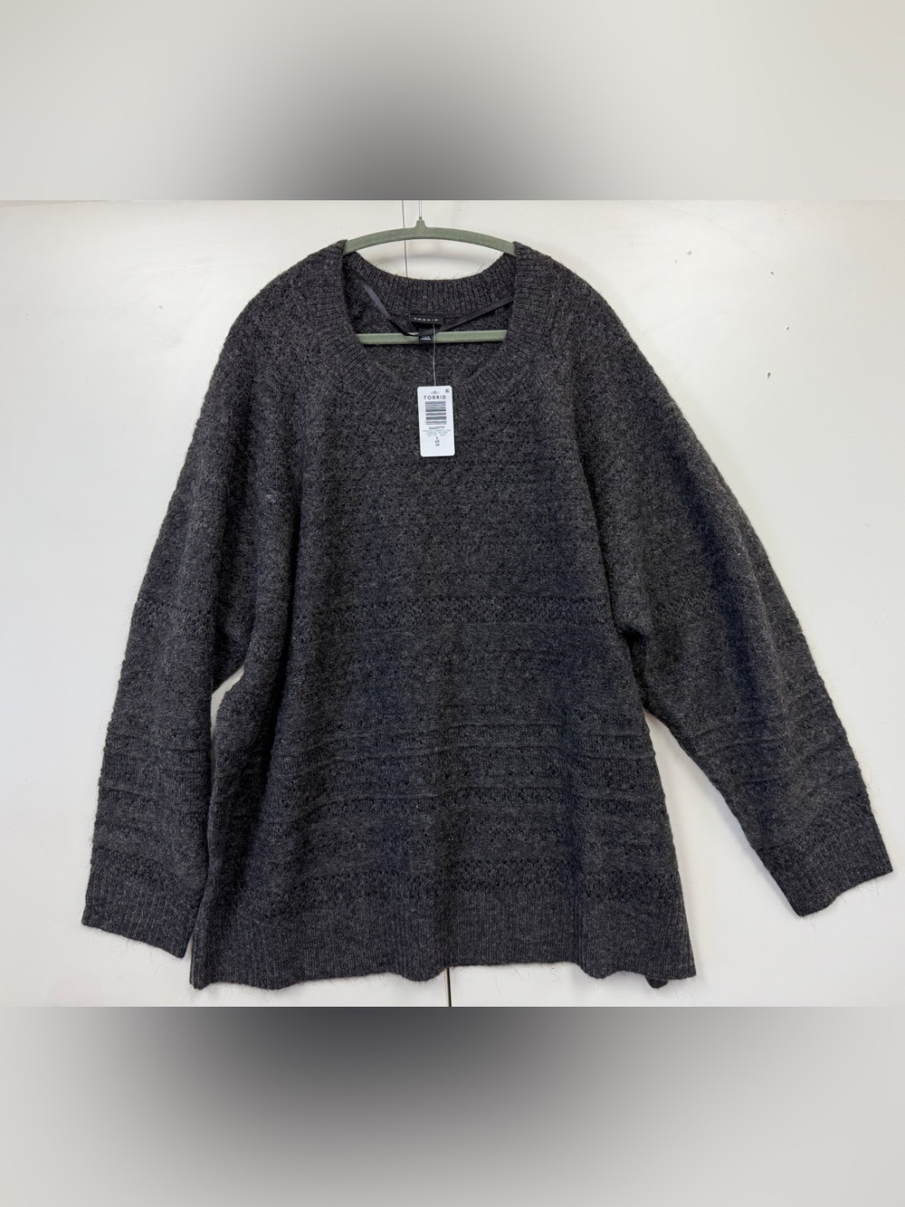 NWT torrid Charcoal Scoop Neck Knit Sweater Sz 4x